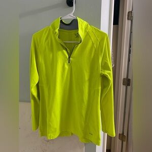 Champion Quarter-Zip Pullover Workout Bundle (Neon yellow/green and a coral top)